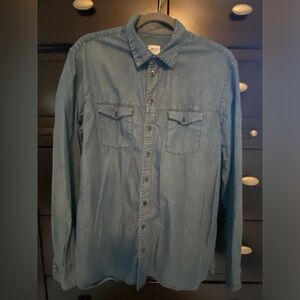 Denim Armani button down shirt